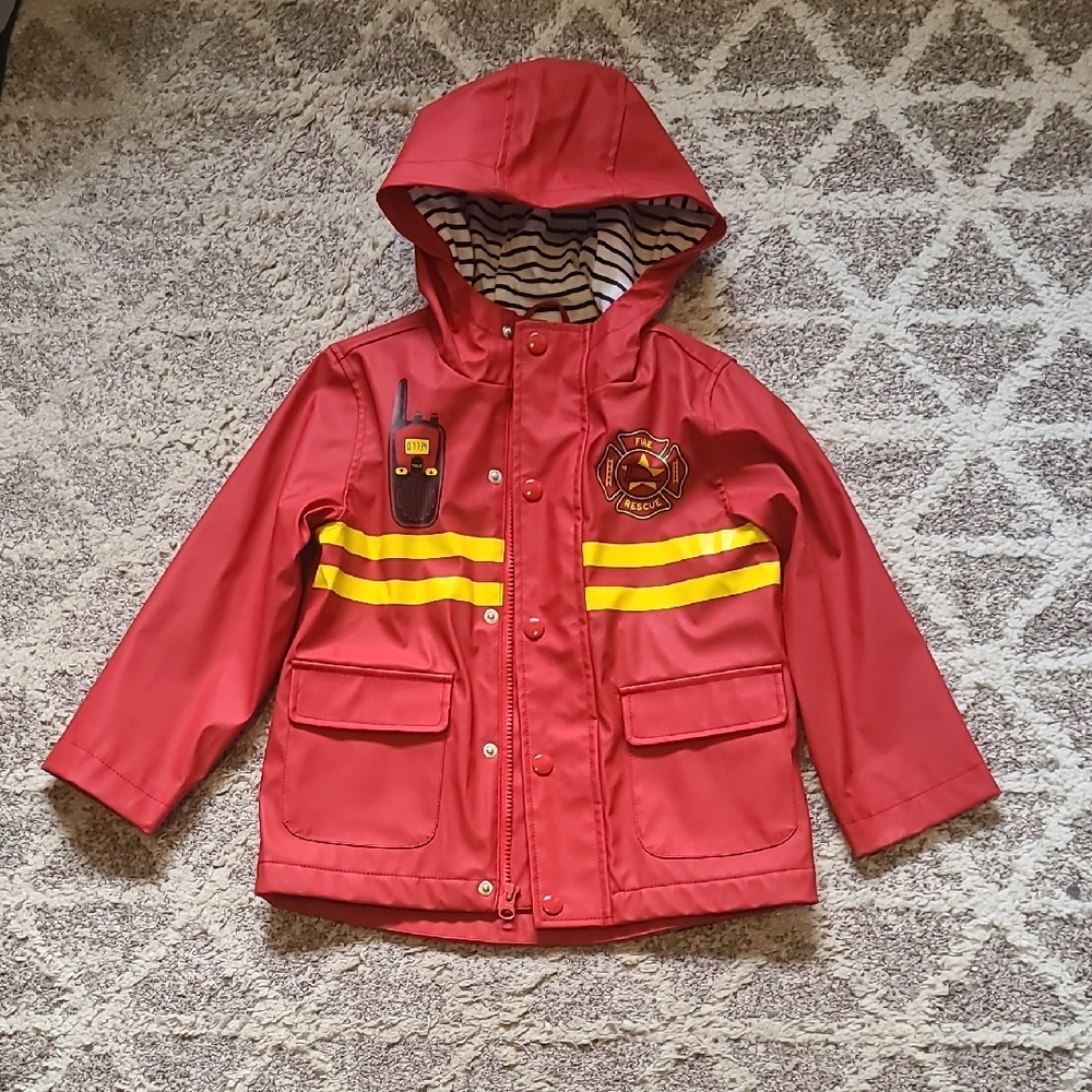 2 for $75 - Joe Fresh 4 Toddler Boys Red Fire Fighter Lined Rain Jacket